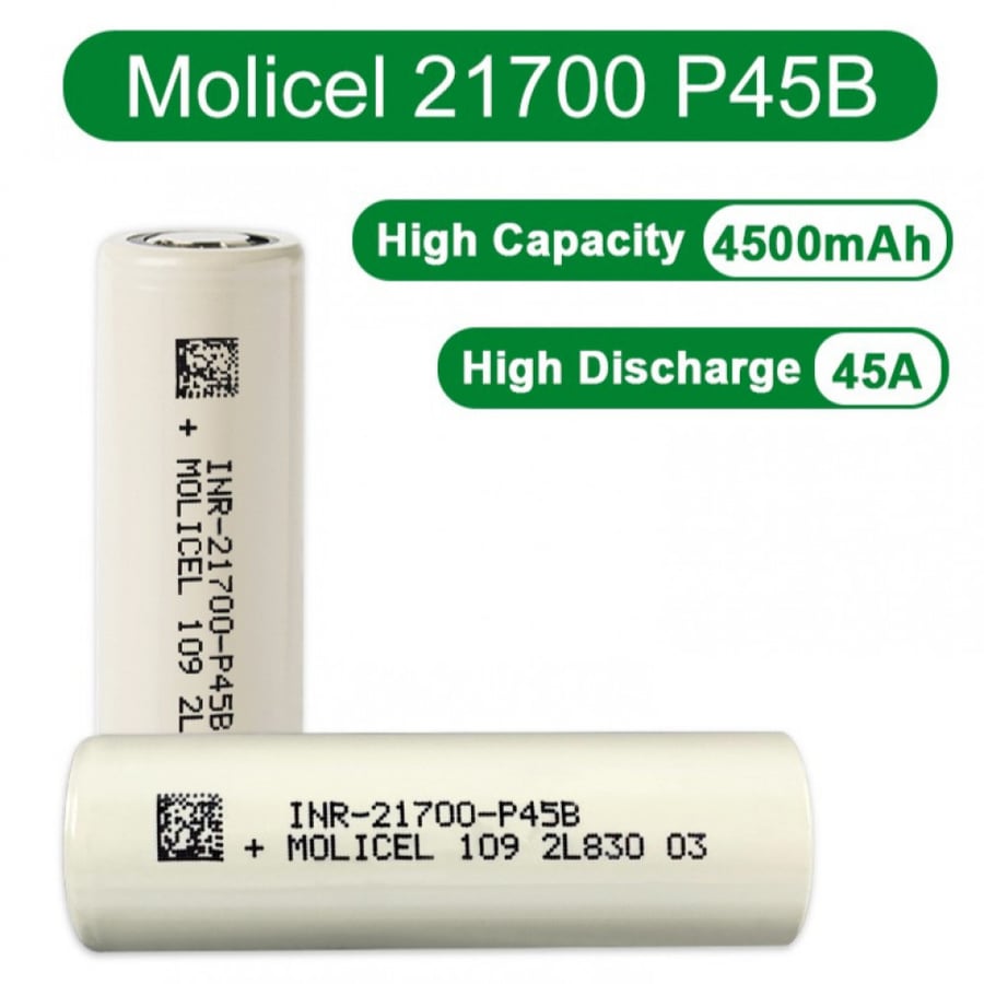 بطارية موليسل MOLICEL P45B 21700 45A 4500mAh Battery
