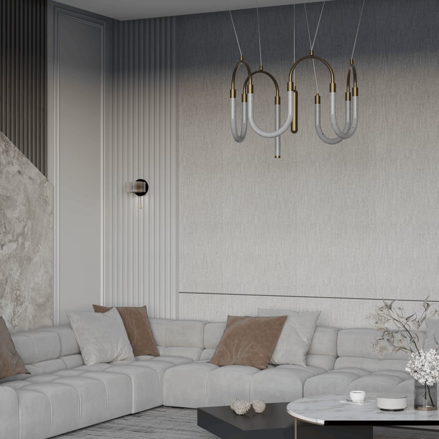 Black & Gold Acrylic Wall Light