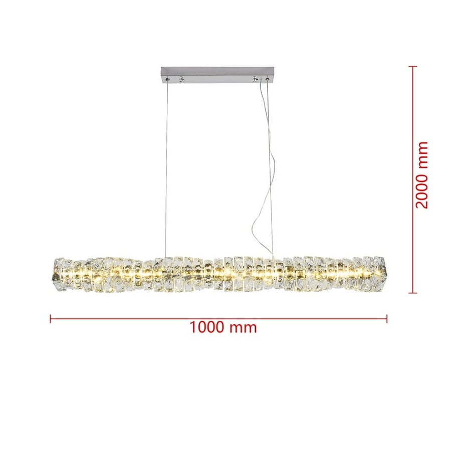 تفاصيل ثريا معلقة LED نيو كلاسيك 100 سم CCT فضي صورة 10
