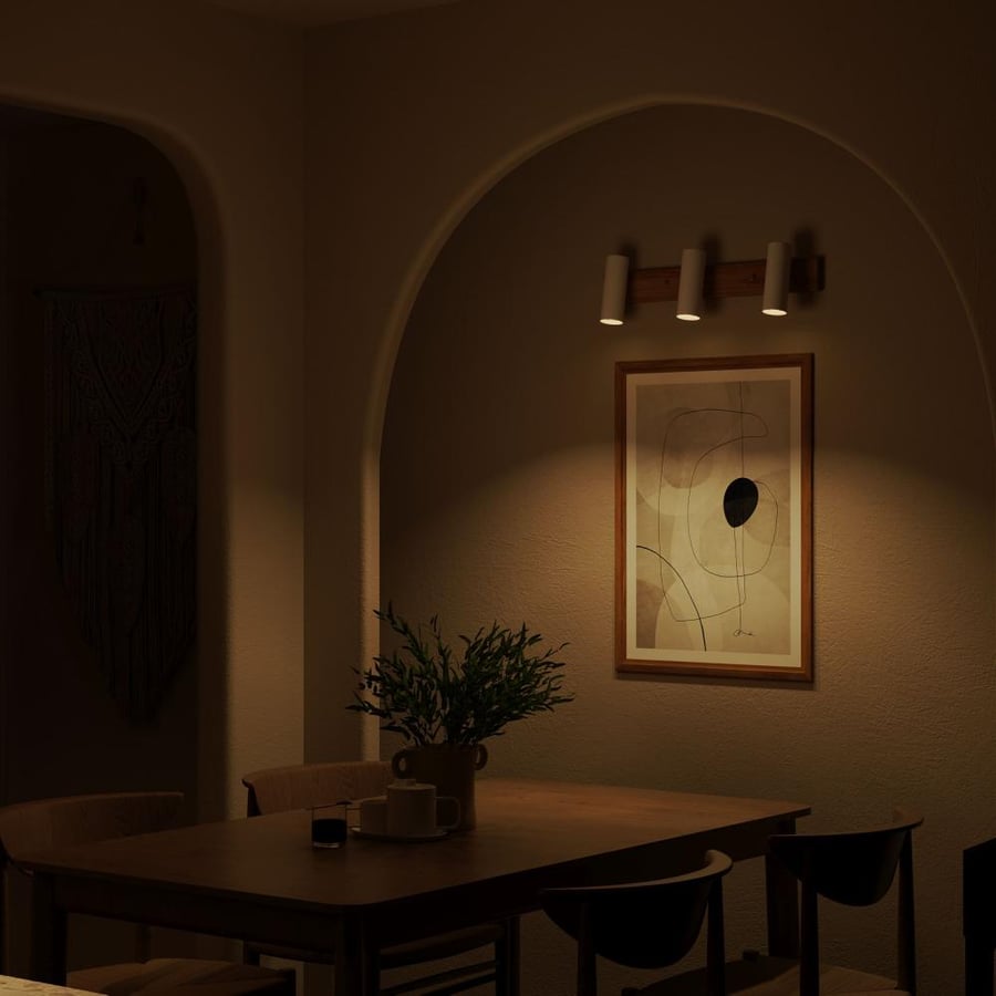 Wall Light Wooden Spot with Adjustable Lamps