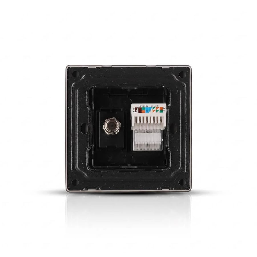 White Brillant Light TV + Network Socket