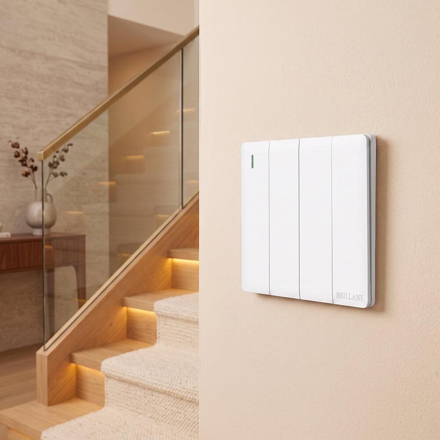 Brillant Light Quadruple White Drexon Switch 16A