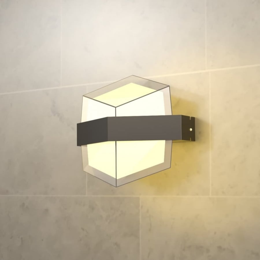 Outdoor Wall Light – Black Glass Two-Way Design