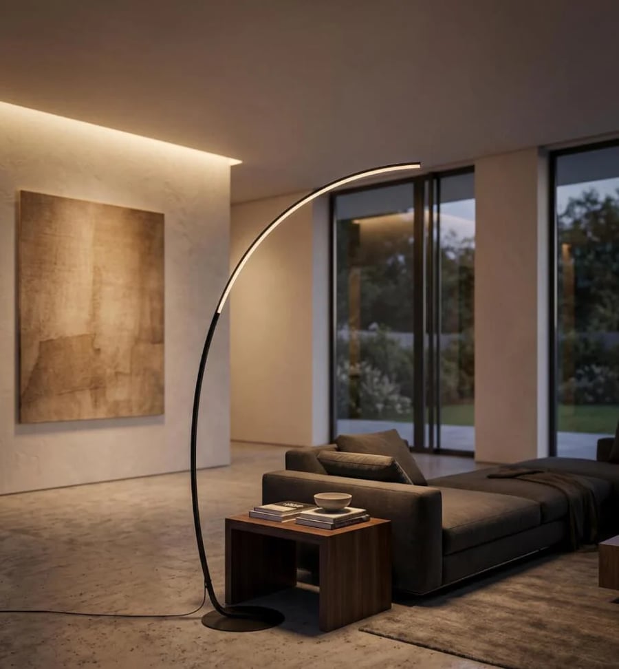 Curved LED Floor Lamp – Tall Design