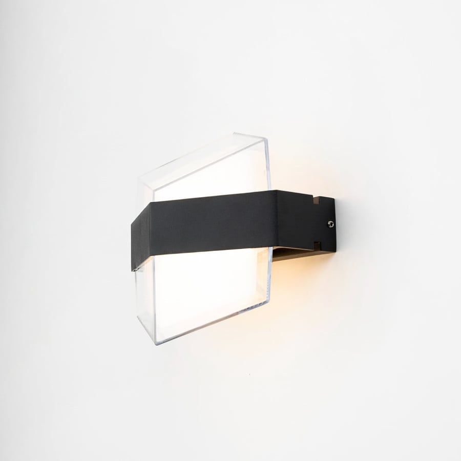 Outdoor Wall Light – Black Glass Two-Way Design