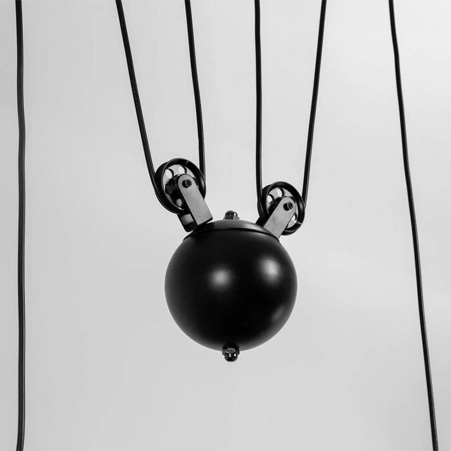 Classic black pendant chandelier 3 bulbs