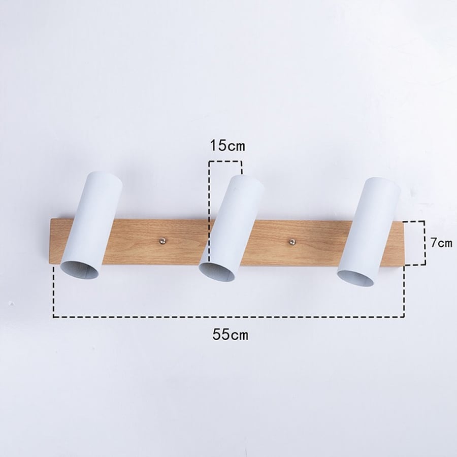 Wall Light Wooden Spot with Adjustable Lamps
