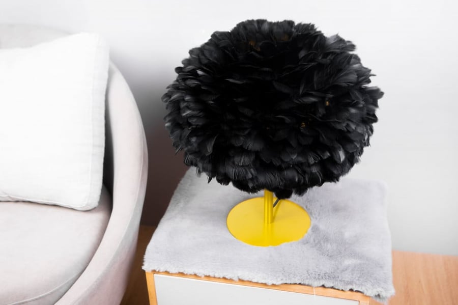 Luxury Black Feather Table Lamp