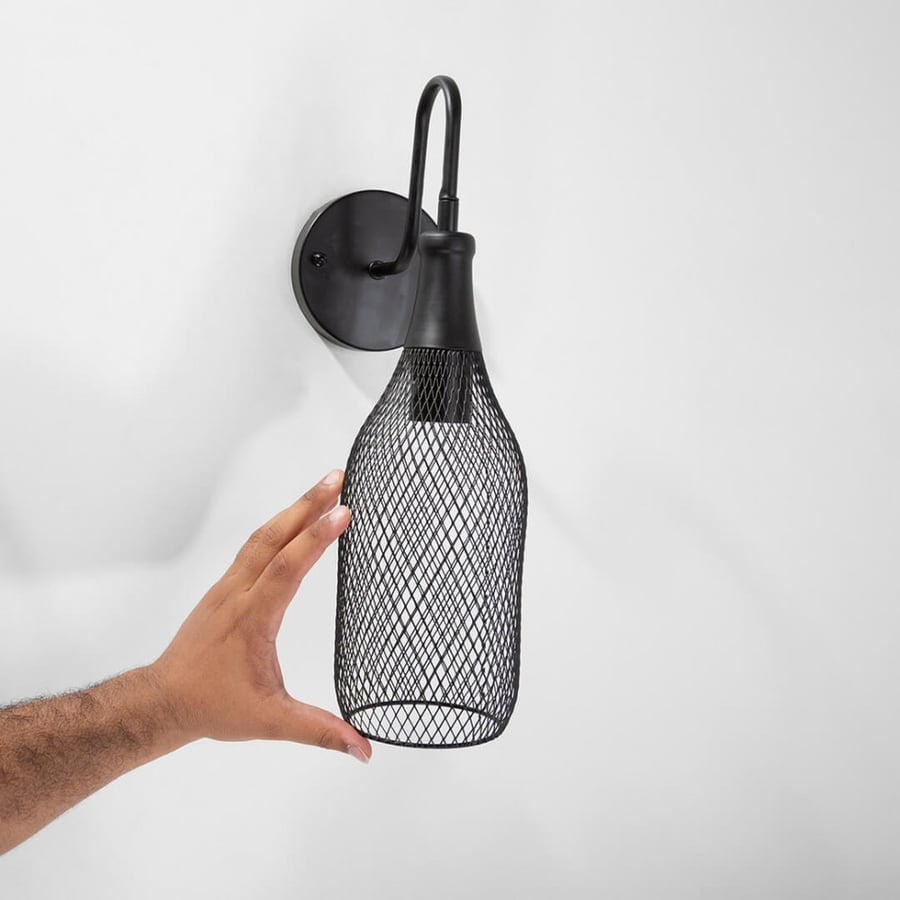 Classic Black Mesh Indoor Wall Light
