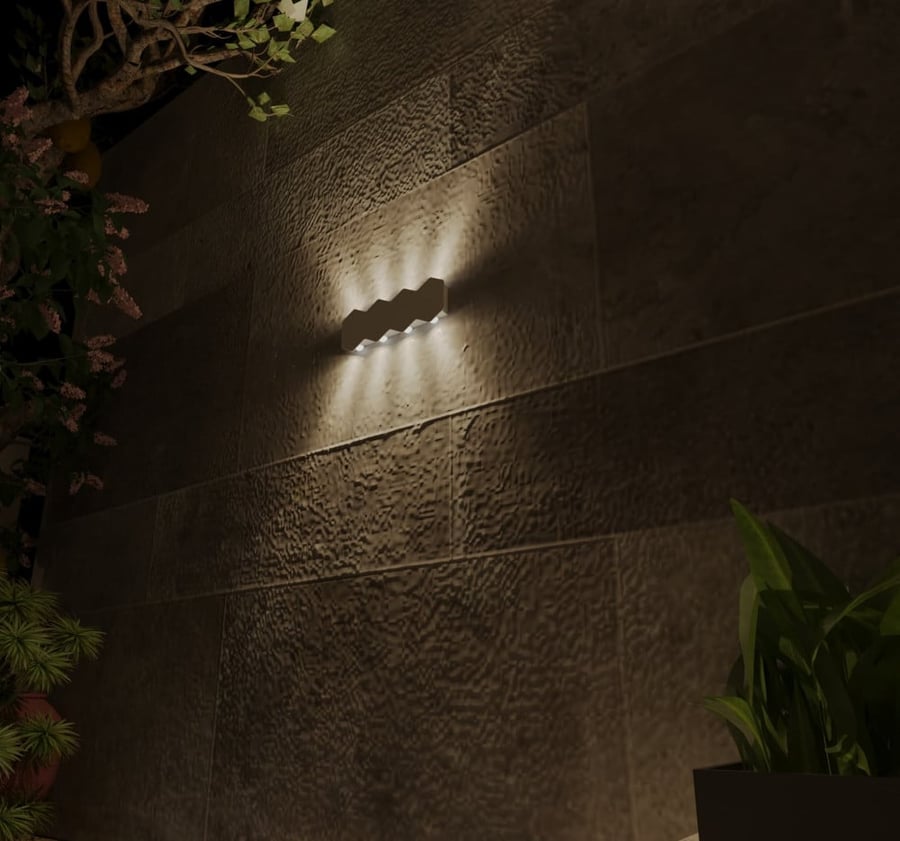 White Frame Outdoor Wall Light with 8 Lenses