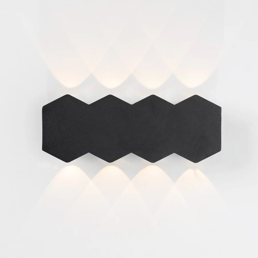 Outdoor Wall Light – Black Frame with 8 Lenses