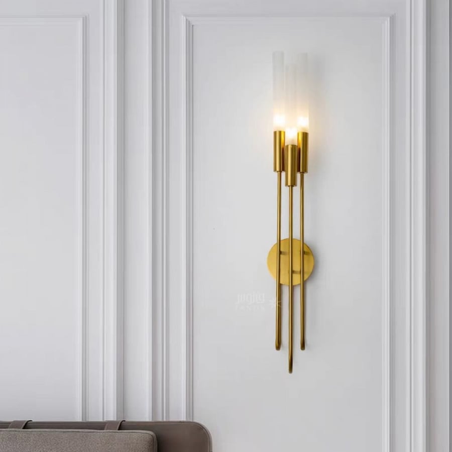 Modern Triple Wall Light in Golden Color