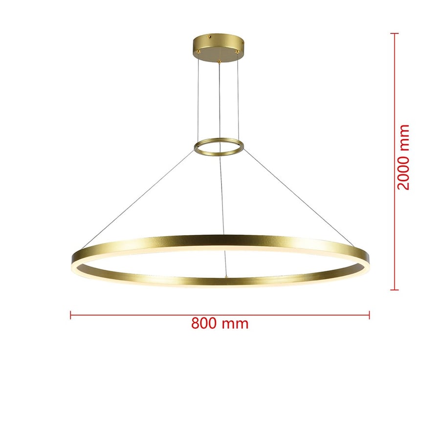 تفاصيل ثريا معلقة LED دائري مع حلقة قطر 80 سم 3000k صورة 7