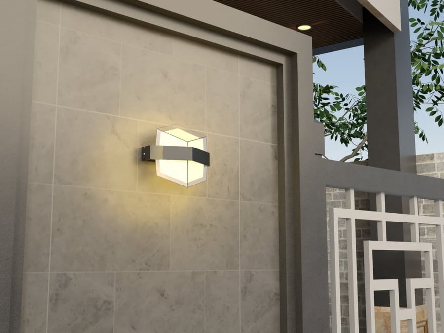 Outdoor Wall Light – Black Glass Two-Way Design