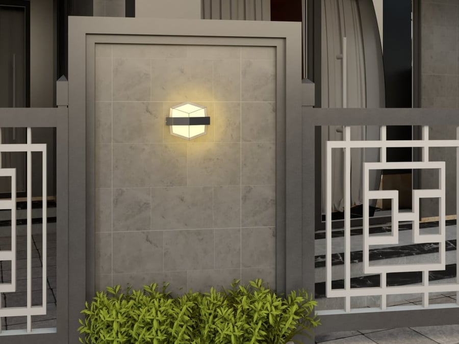 Outdoor Wall Light – Black Glass Two-Way Design