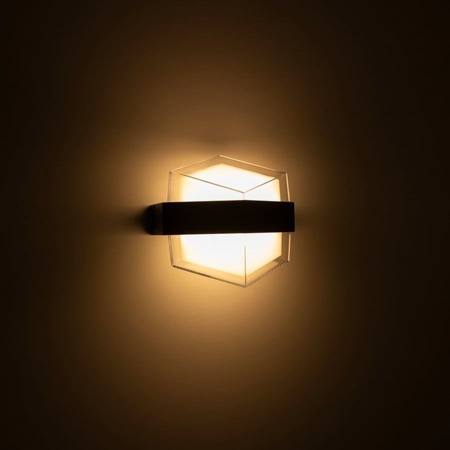 Outdoor Wall Light – Black Glass Two-Way Design