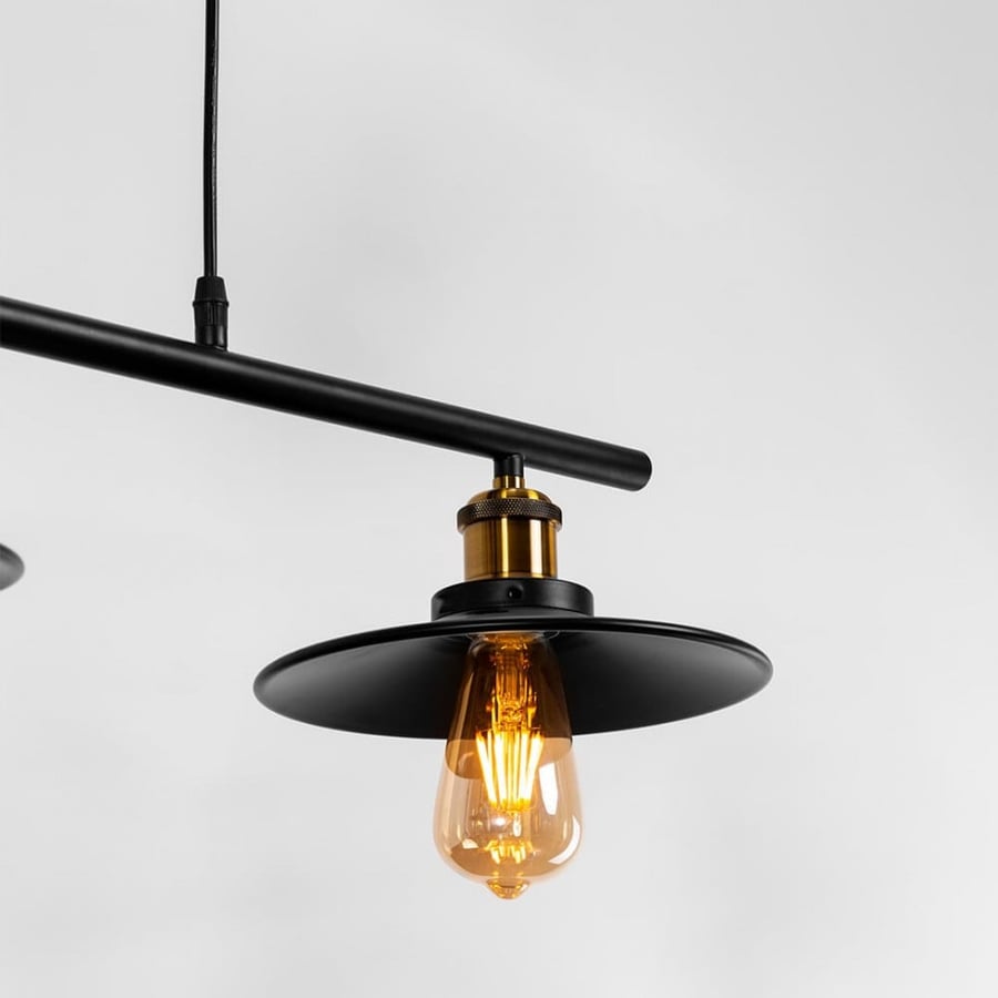 Classic black pendant chandelier 3 bulbs