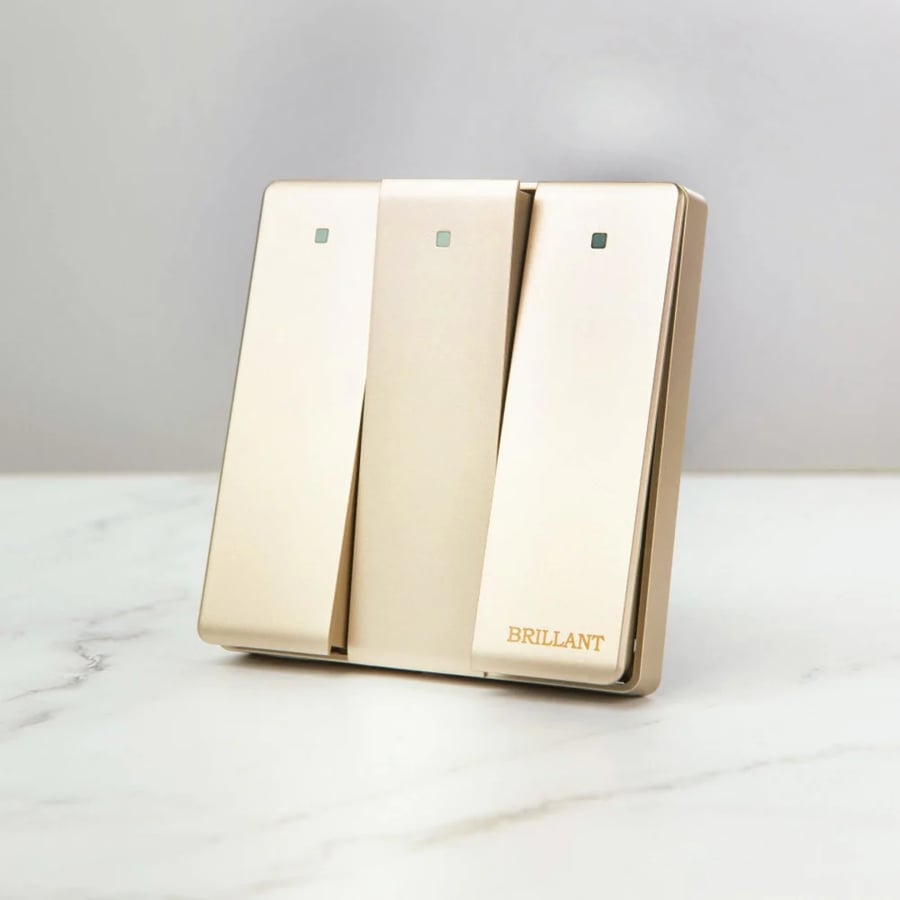 Modern Gold Brillant Triple Switch
