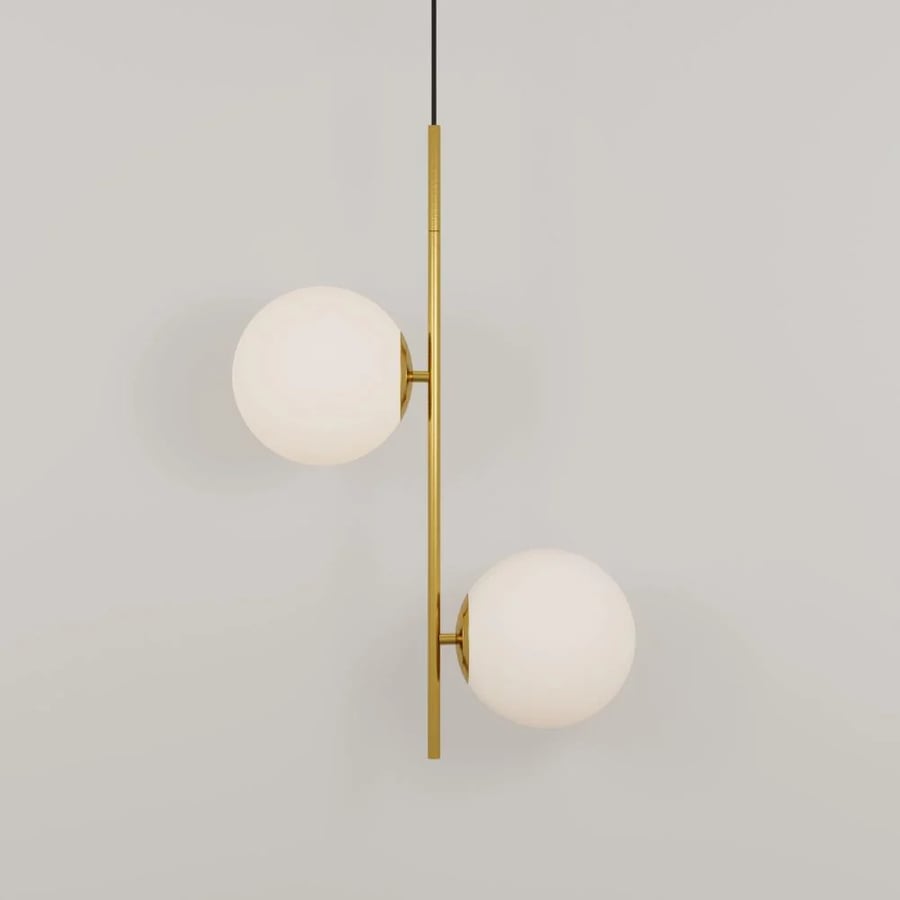 Modern Gold Dual Globe Pendant Light