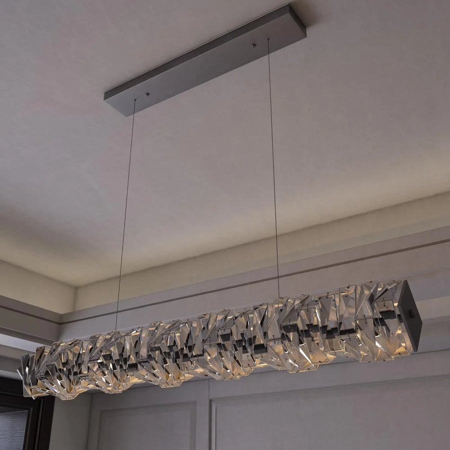 ثريا معلقة LED نيو كلاسيك 100 سم CCT فضي فانوس