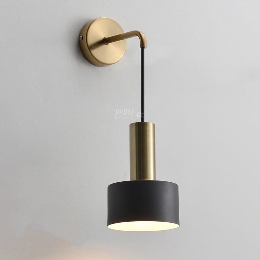 Sophisticated black wall appliqué with a golden base