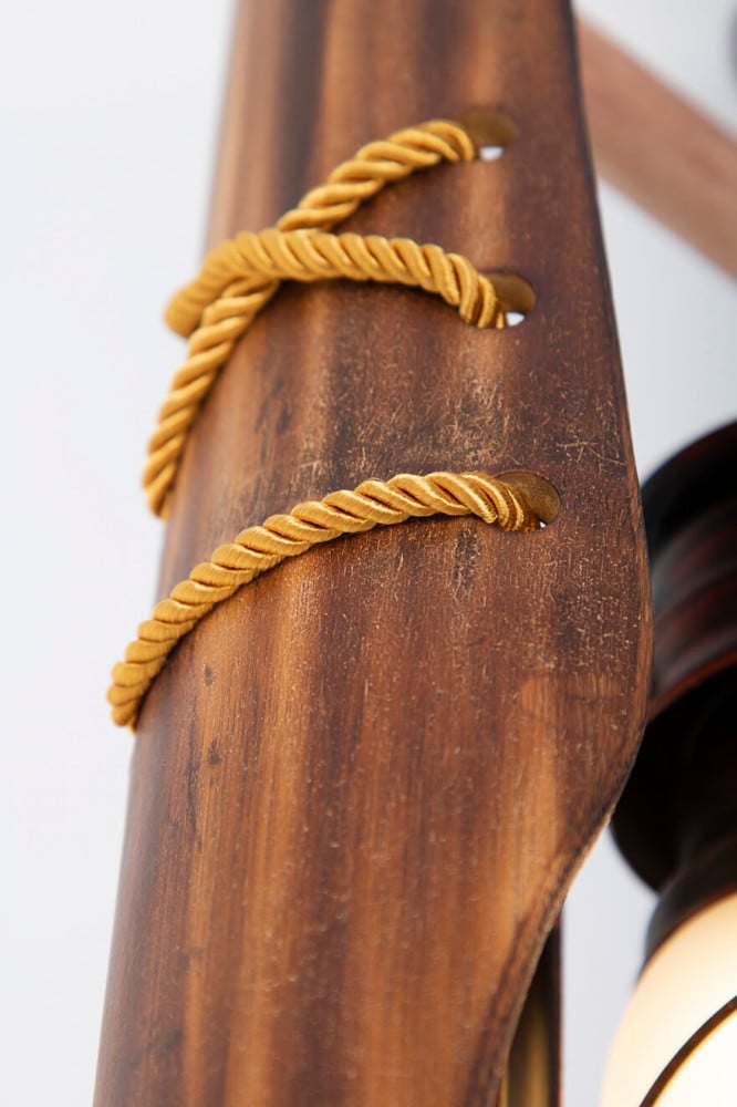 Traditional Wooden-Base Hanging Lantern