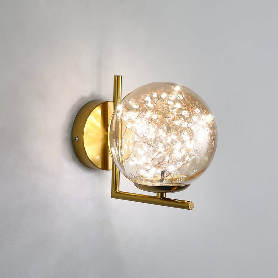 Modern Gold Wall Sconce with LED Light Dots