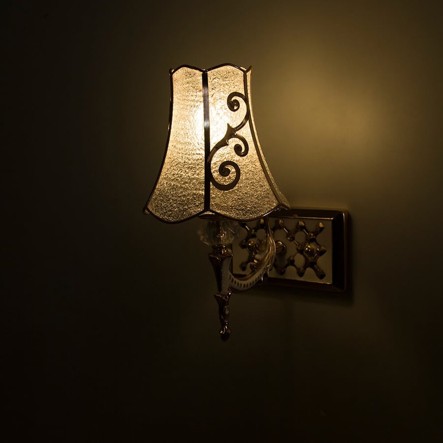 A single classic wall appliqué with decorative glass arms