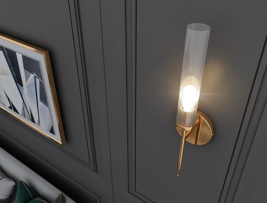 Single Wall Lamp with Gold Base