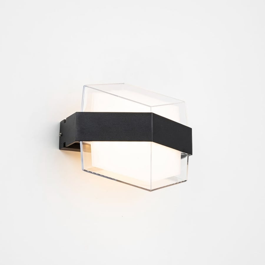 Outdoor Wall Light – Black Glass Two-Way Design