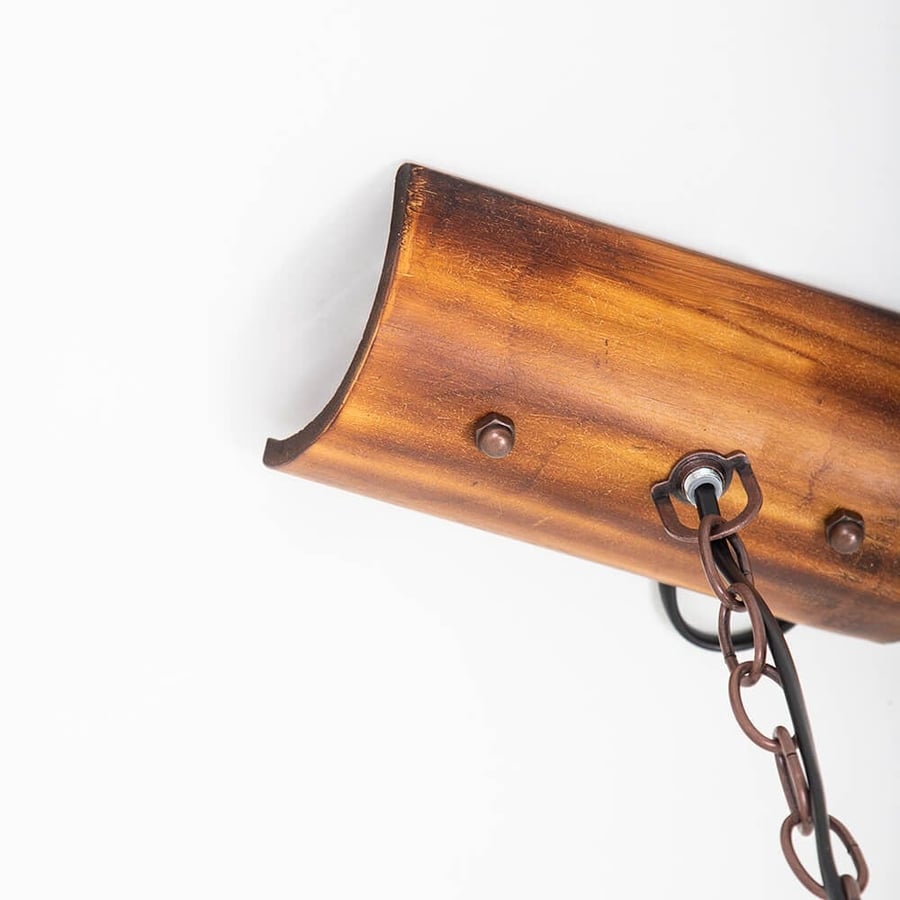 Traditional Wooden-Base Hanging Lantern
