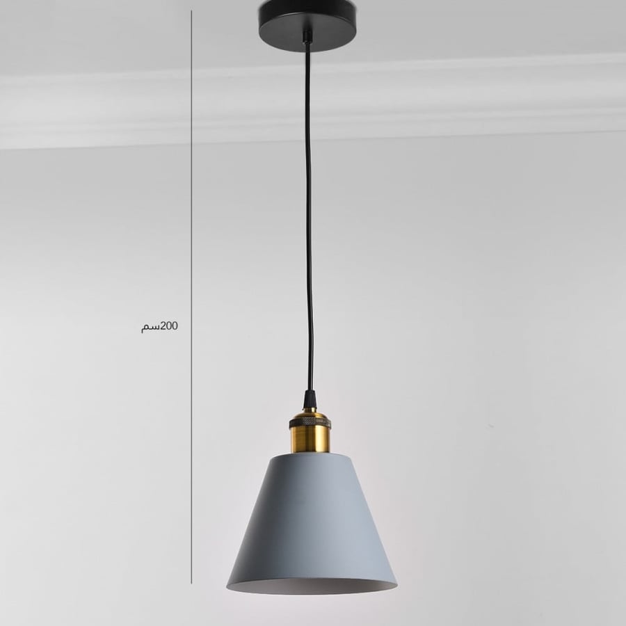 Modern gray relationship chandelier with golden funnel