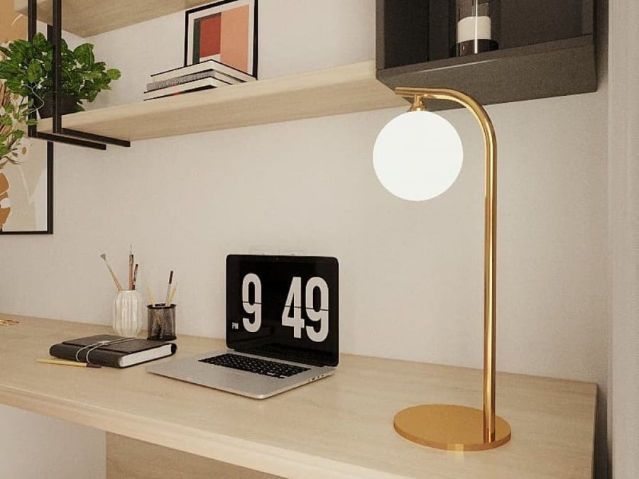 Modern luxury gold lampshade with a glass ball