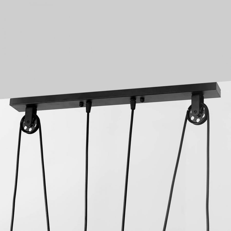 Classic black pendant chandelier 3 bulbs