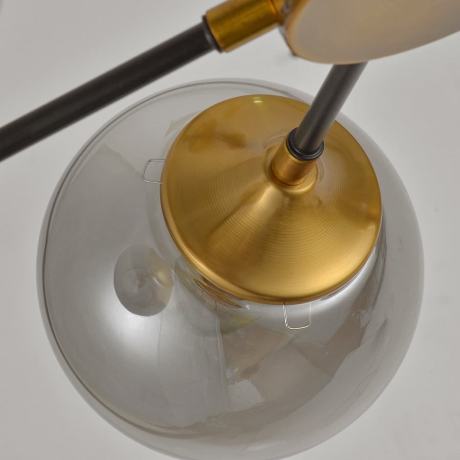 Modern chandelier with gold base and 8 glass balls