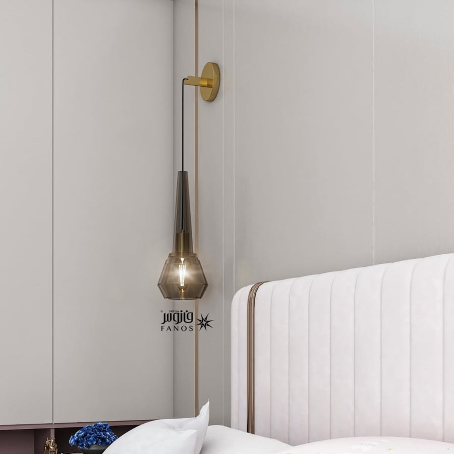 Single chandelier and hanging chandeliers with elegant gray glass