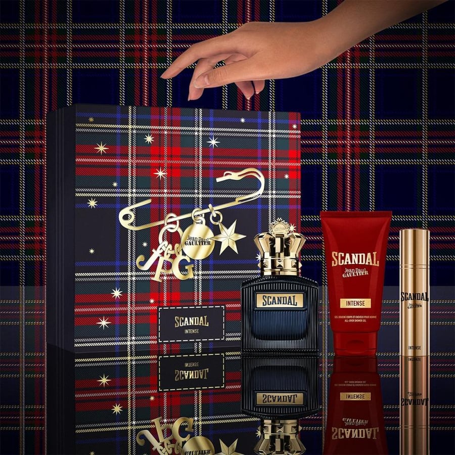 طقم عطر سكاندال انتنس بور هوم المركز 100 مل + عطر بخ 10 مل + شور جل 75 مل