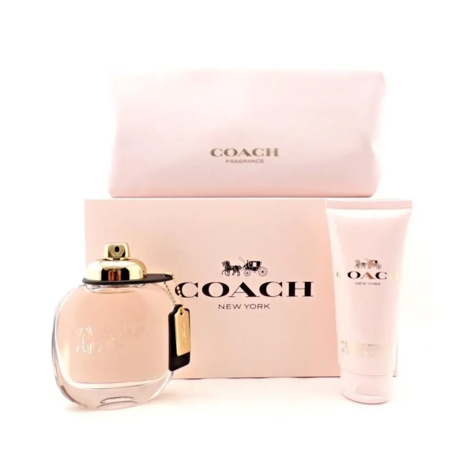 طقم عطر كوتش نيويورك او دو بارفيوم 90 مل + شنطه + بودي لوشن 100 مل