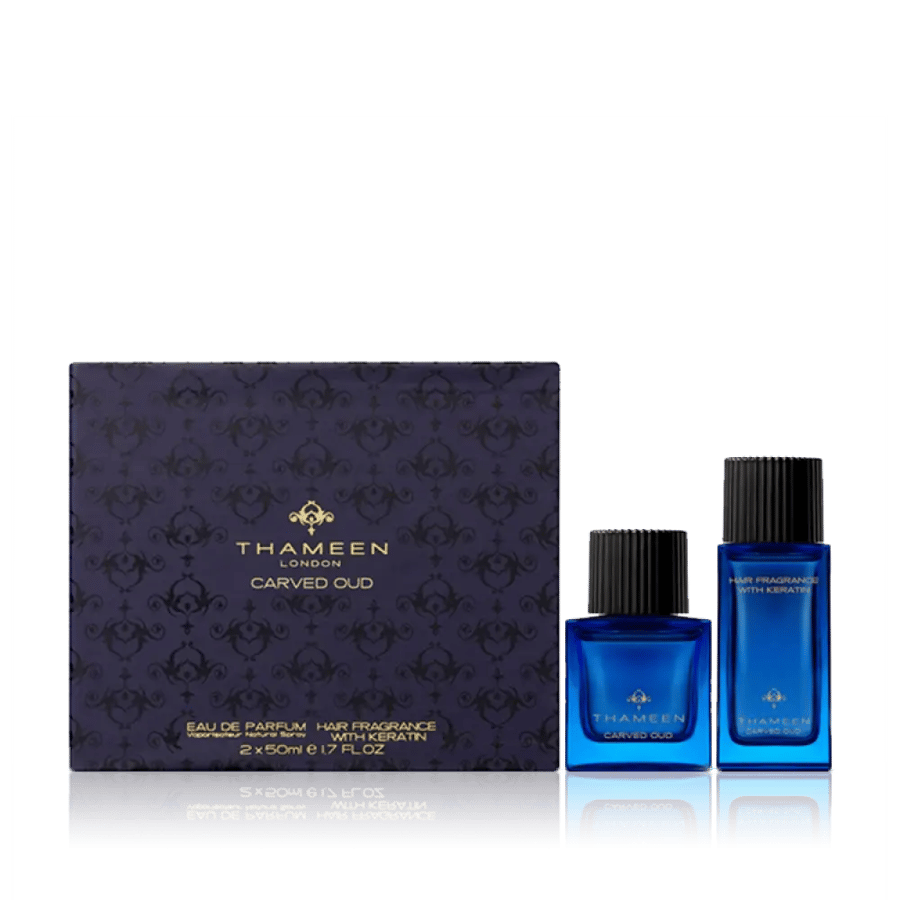 ثمين مجموعة هدايا كارفد عود (أو دو برفيوم 50 مل + معطر للشعر 50 مل)