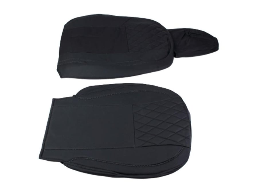 Mattress cover with black striped pattern