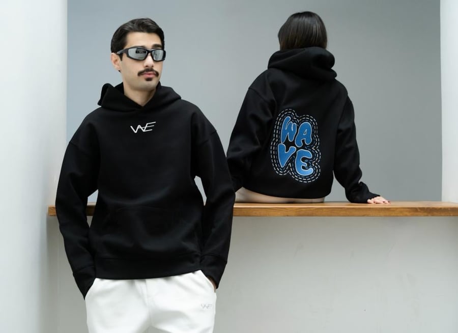 بلوفر ويف أسود - Black Wave Hoodie
