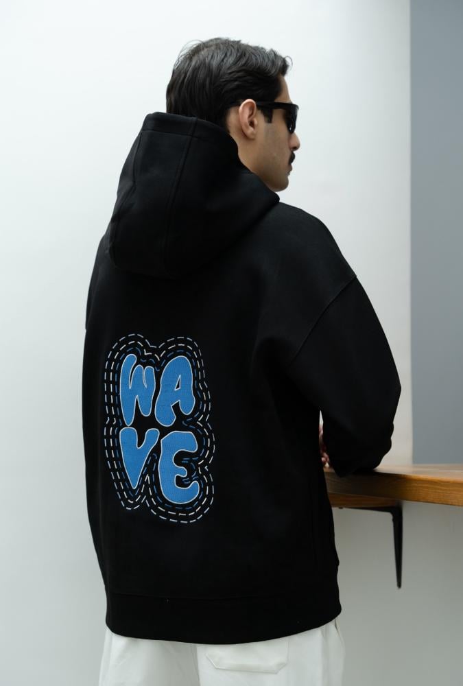 بلوفر ويف أسود - Black Wave Hoodie