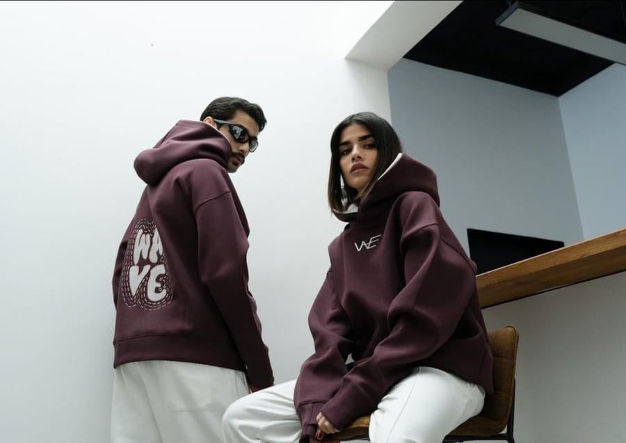 بلوفر دبل كاب عنابي - Maroon Double Cap Hoodie