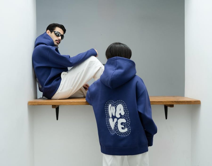 بلوفر ويف أزرق بنفسجي- Purplish-blue Wave Hoodie