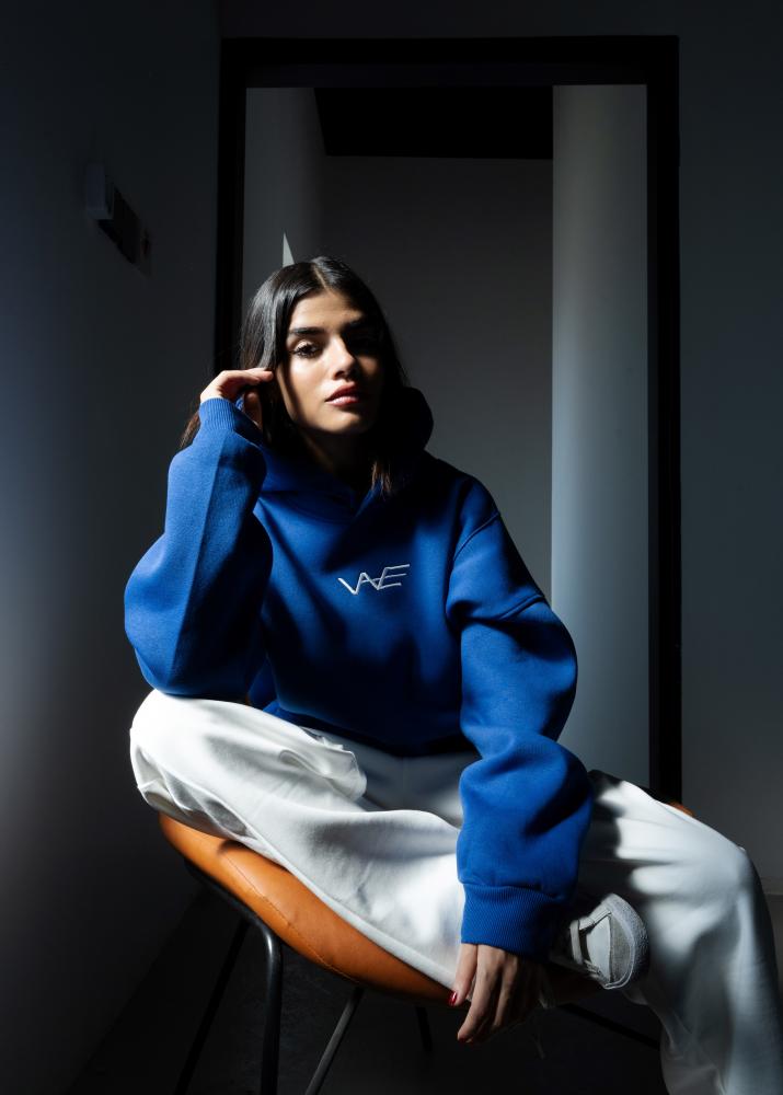 Blue hoodie