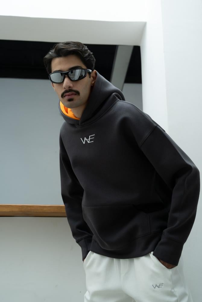 بلوفر دبل كاب رمادي - Grey Double Cap Hoodie