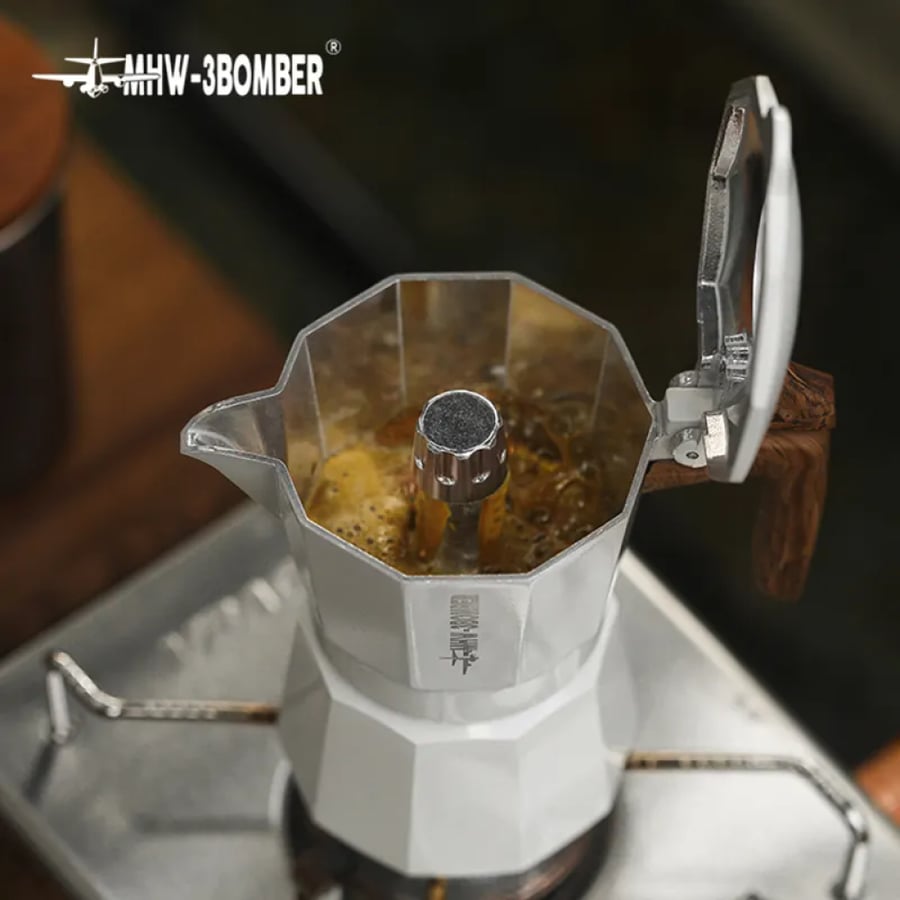 Double valve mocha pot 180 ml from MHW-3BOMBER white