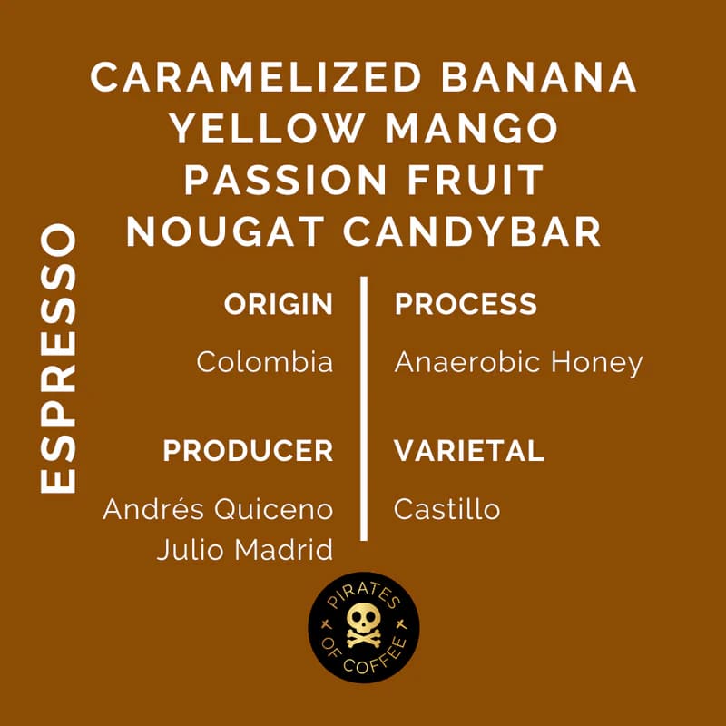 Pirates Coffee Smoothie Colombia Honey Espresso 250 grams