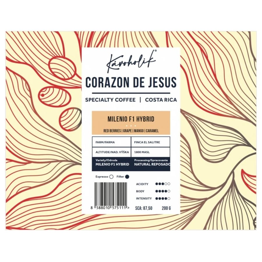 Coffee Caffeholic Corazon De Jesus Costa Rica dried filter 200 grams