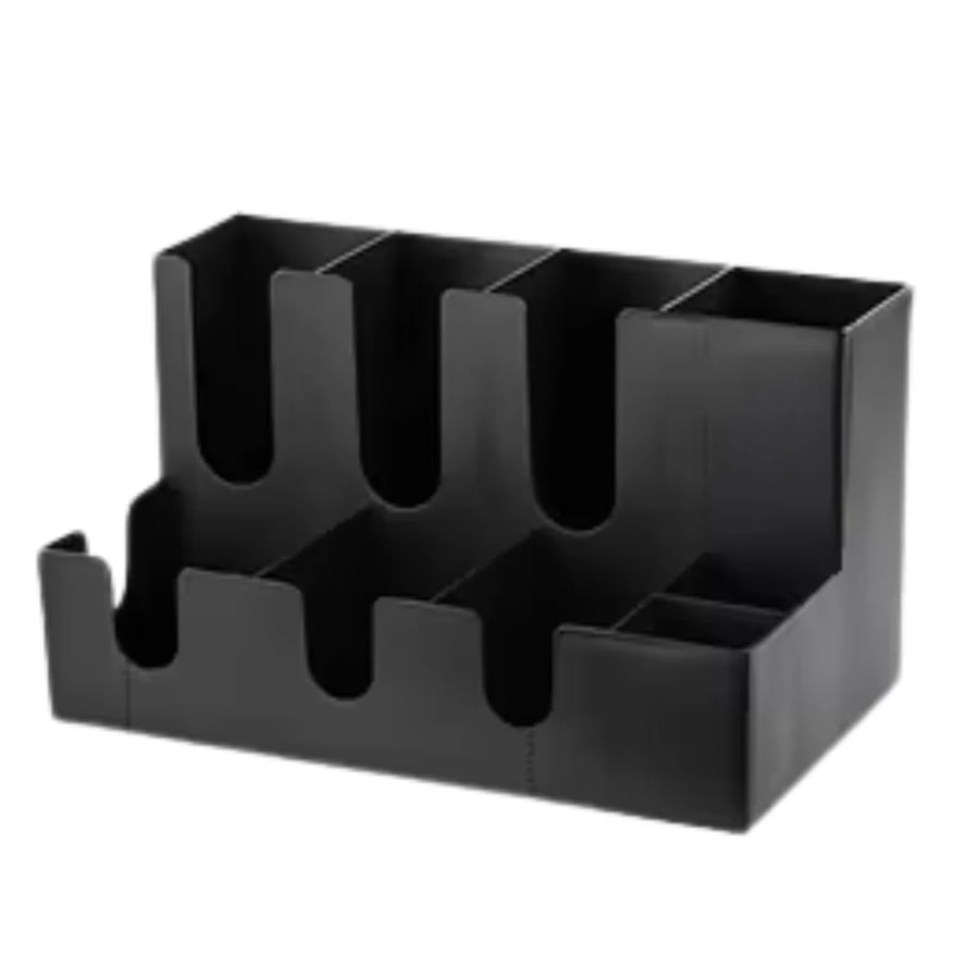 حامل ومنظم بار وأركان القهوة بـ 9 خانات اسود | Black Plastic Bar